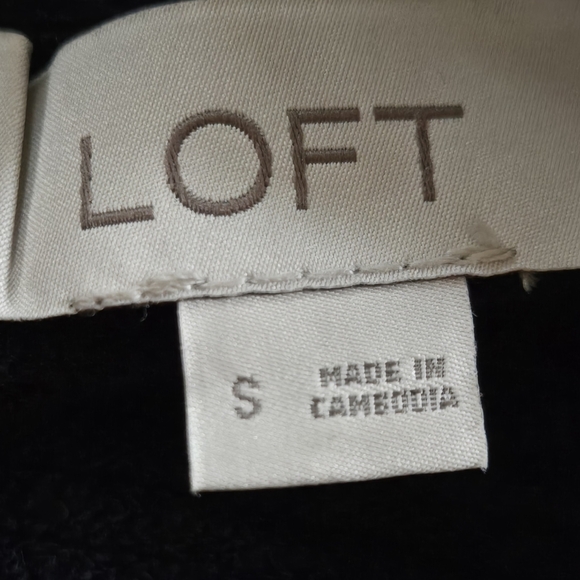 LOFT V-Neck SweaterTextured Navy Sz Sm - Picture 5 of 7